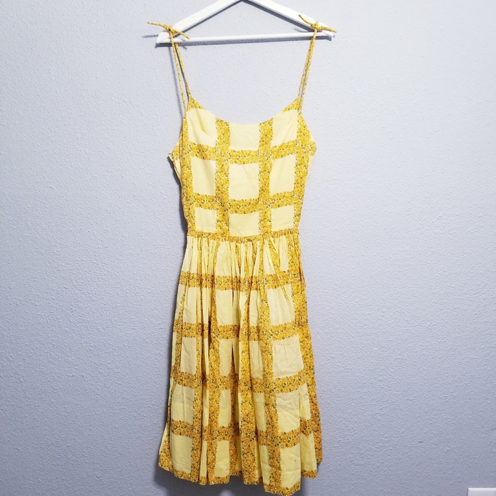 Vintage 50's 60's Mid Century glam Mad Men print summer party dress - Picture 1 of 4